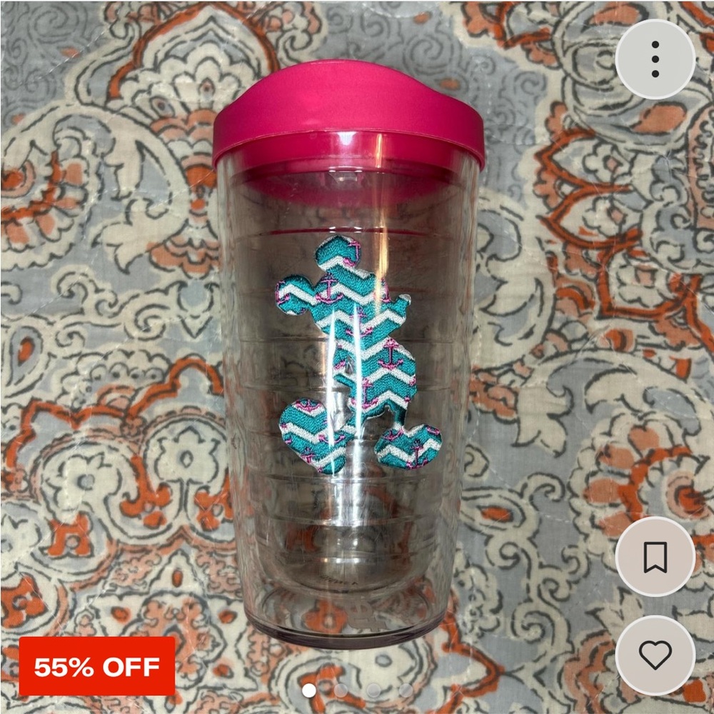 Disney Pink and Clear Tumbler with Mickey Mouse Design